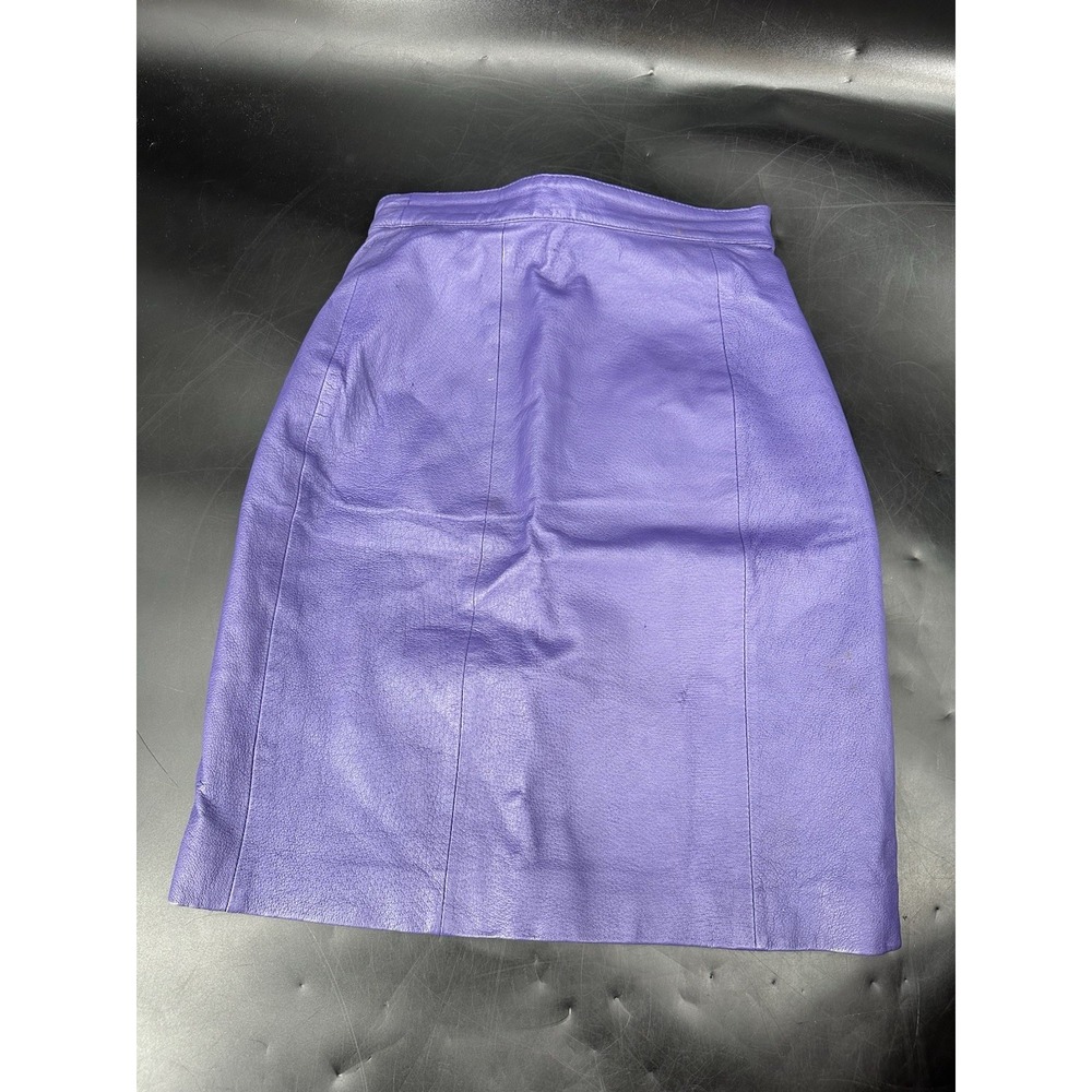 Vintage 80's Otello Pelle Women Purple Formal‎ Mid Skirt 5/6